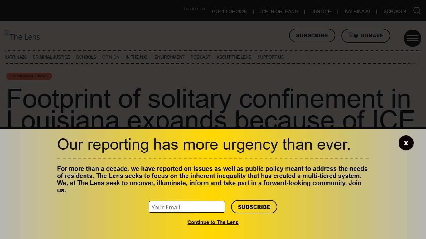 Footprint of solitary confinement in Louisiana expands because of ICE use of isolation The Lens