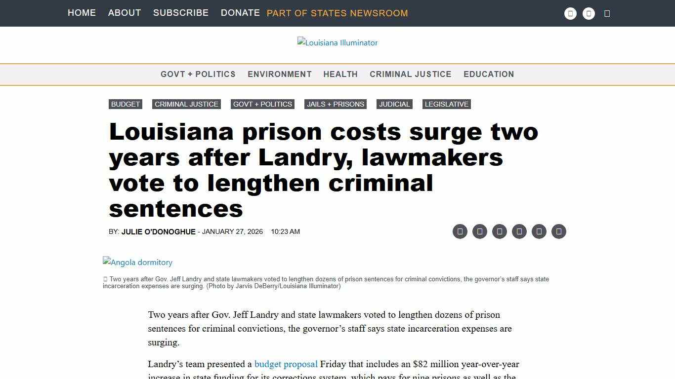 Louisiana prison costs surge two years after Landry, lawmakers vote to lengthen criminal sentences • Louisiana Illuminator